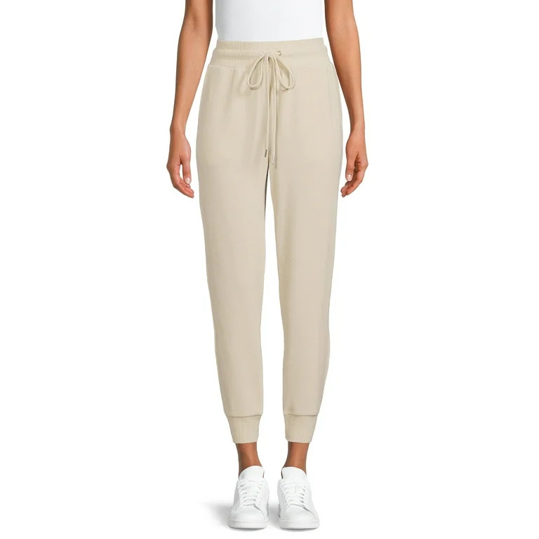 Time and Tru Women's Elastic Waist Cozy Jogger Pants | Walmart (US)