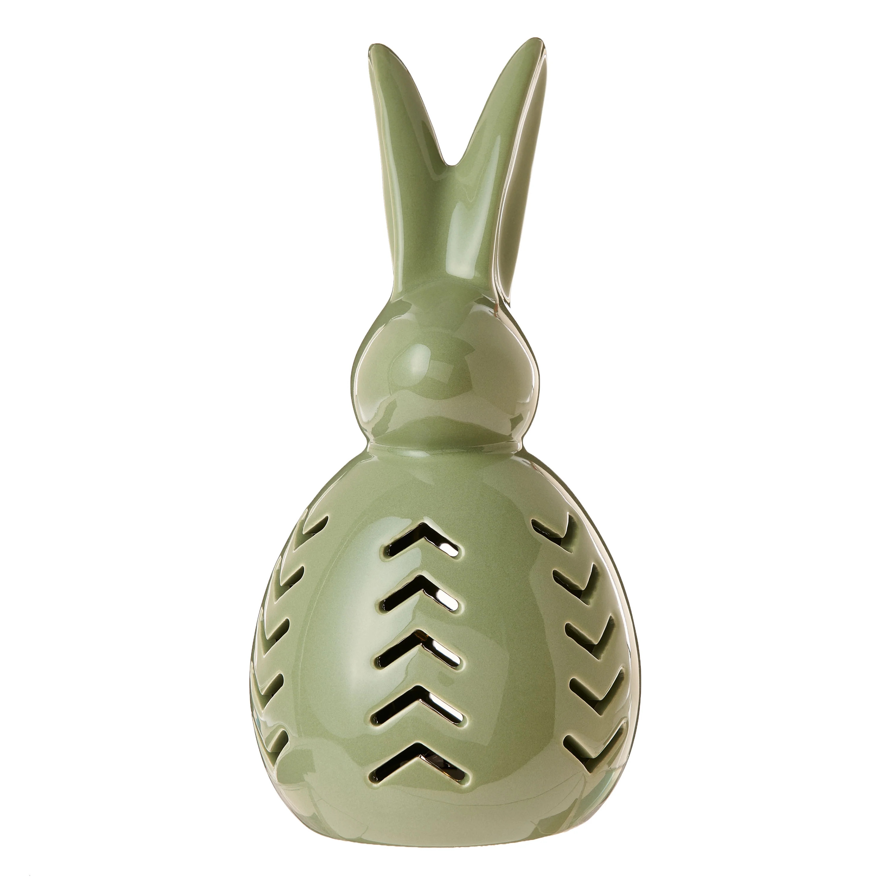 Way To Celebrate Easter Light-Up LED Ceramic Bunny, Green - Walmart.com | Walmart (US)