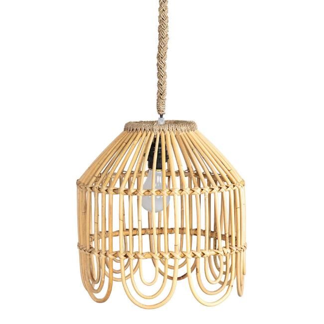 Natural Rattan Scalloped Belden Pendant Lamp | World Market