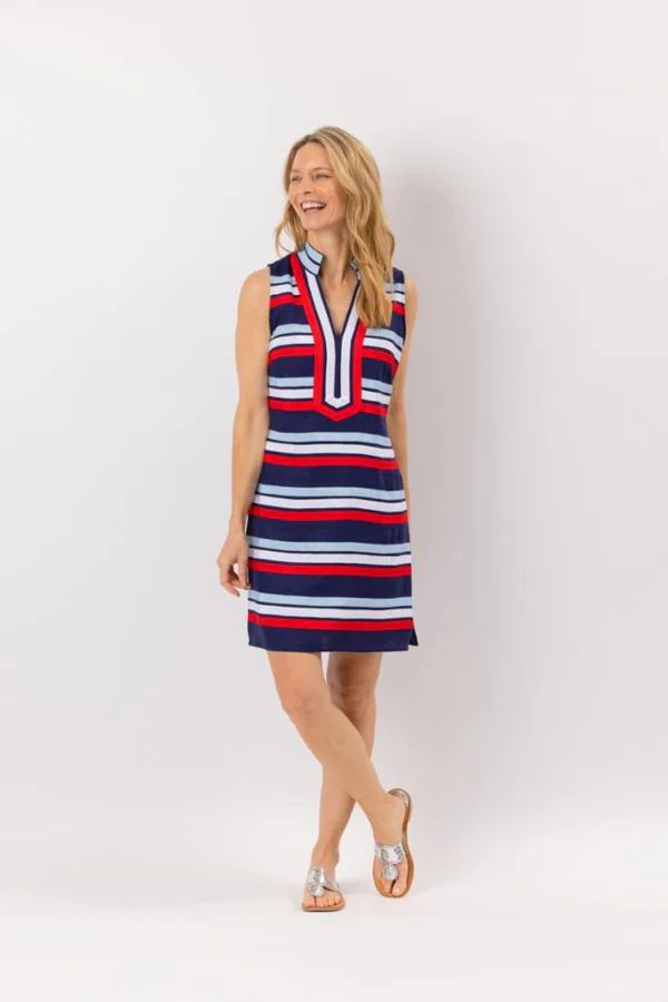 Sleeveless Classic Tunic With Grosgrain Stripes | Sail to Sable