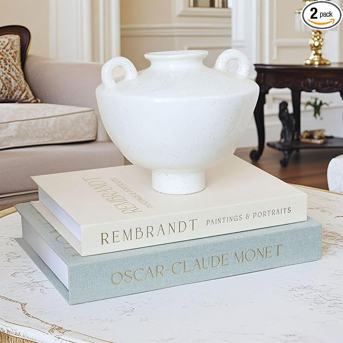 Modern Decorative Books Box - Coffee Table Books Decor - Set of 2 Linen Fake Book for Home Table ... | Amazon (US)