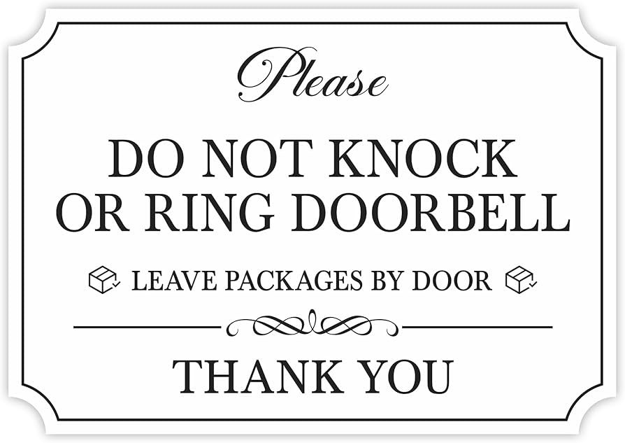 Do Not Knock or Ring Doorbell Sign Sticker, Self-Adhesive Waterproof Do Not Knock Sign for Front ... | Amazon (US)