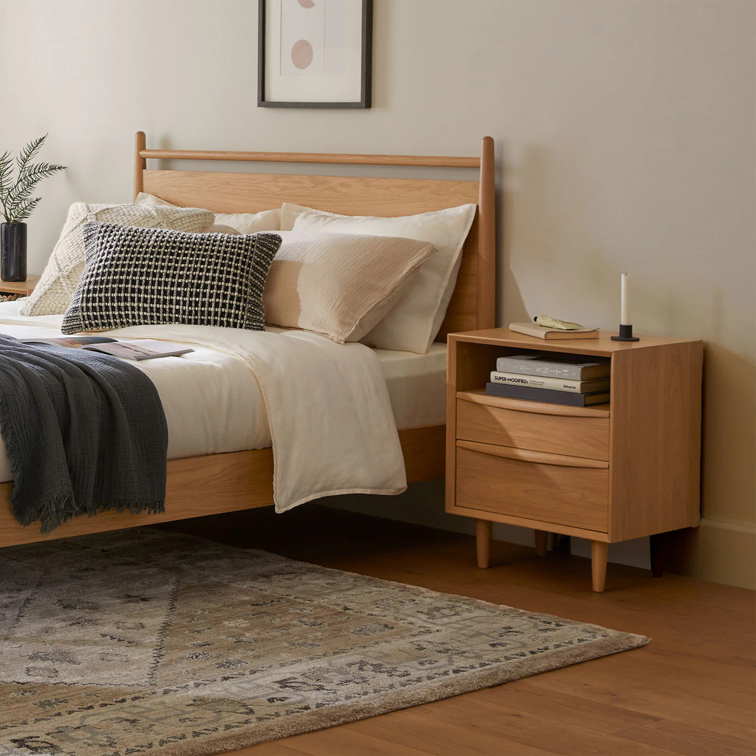 Lenia 2-Drawer Nightstand - White Oak | Article