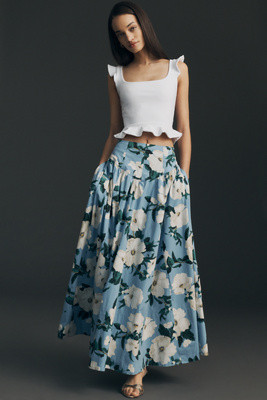 Maeve Basque-Waist Maxi Skirt | Anthropologie (US)