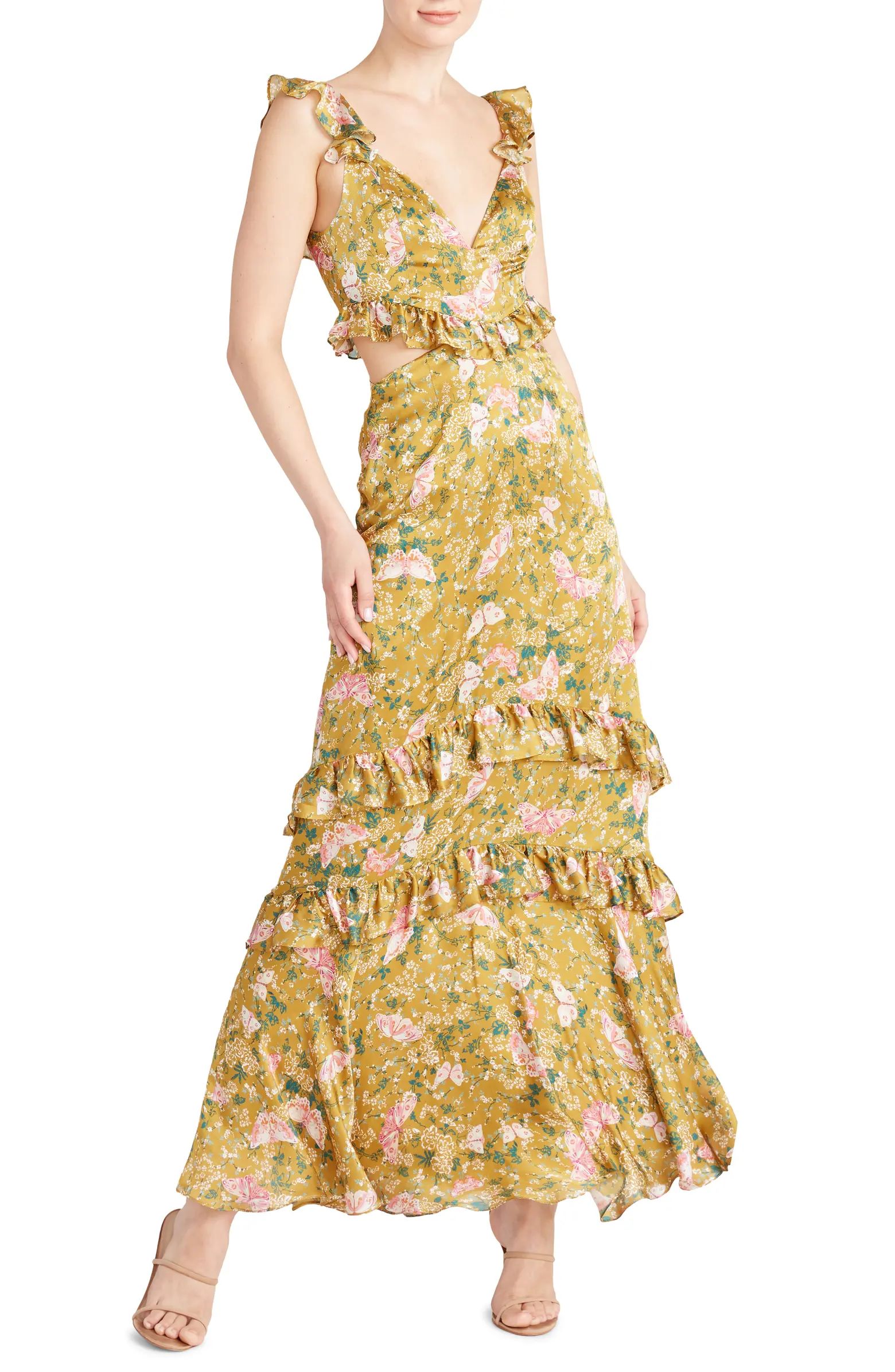 Magnolia Cutout Silk Maxi Dress | Nordstrom