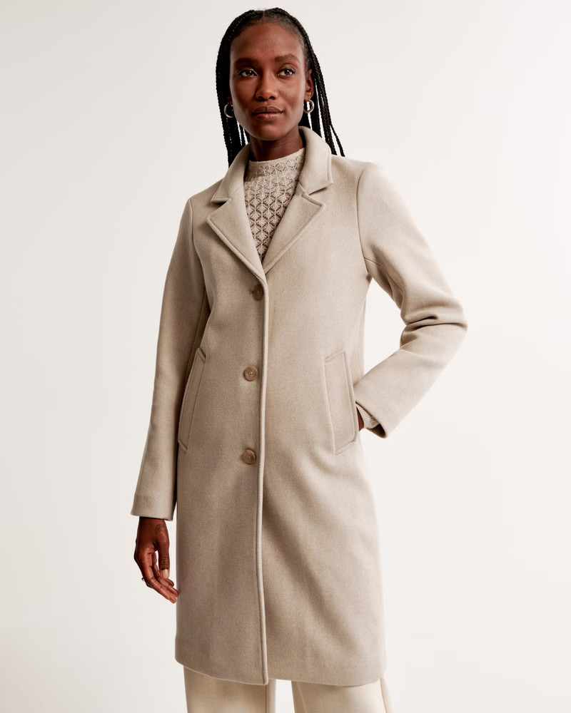 Women's Wool-Blend Dad Coat | Women's Coats & Jackets | Abercrombie.com | Abercrombie & Fitch (US)
