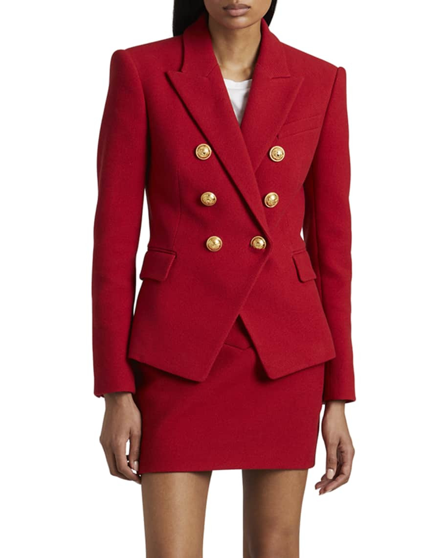 Double-Breasted Pique Blazer | Neiman Marcus