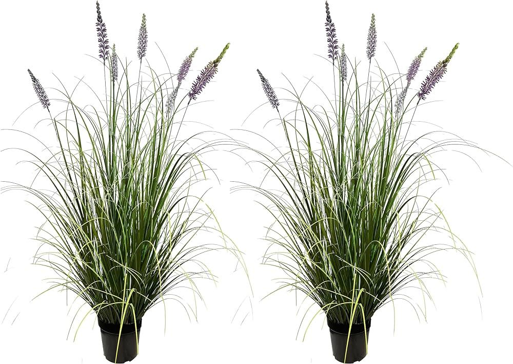 Artificial Plant 47in(2pack) Tall Artificial Lavender Plant,Faux Plants Indoor Home Decorative Ar... | Amazon (US)