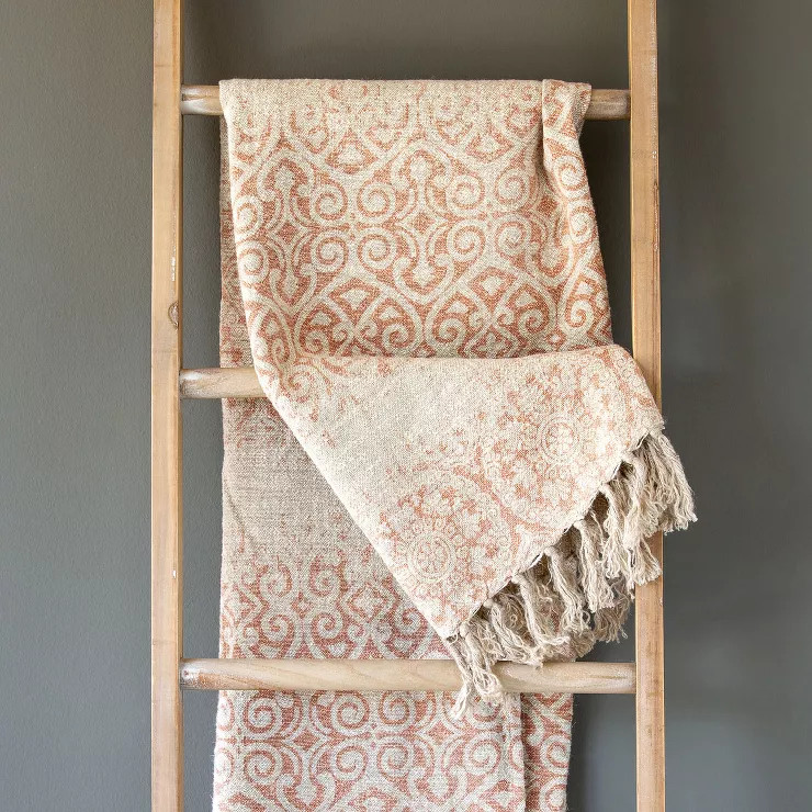 Park Hill Collection Vintage Printed Linen Throw, Faded Coral | Target