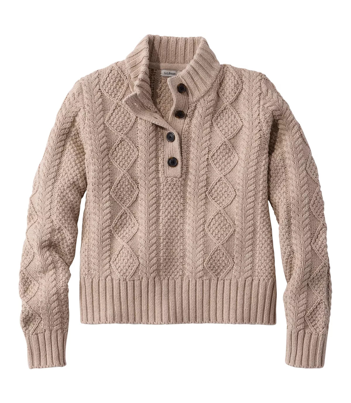 Women's Signature Cotton Fisherman Sweater, Mockneck | L.L. Bean