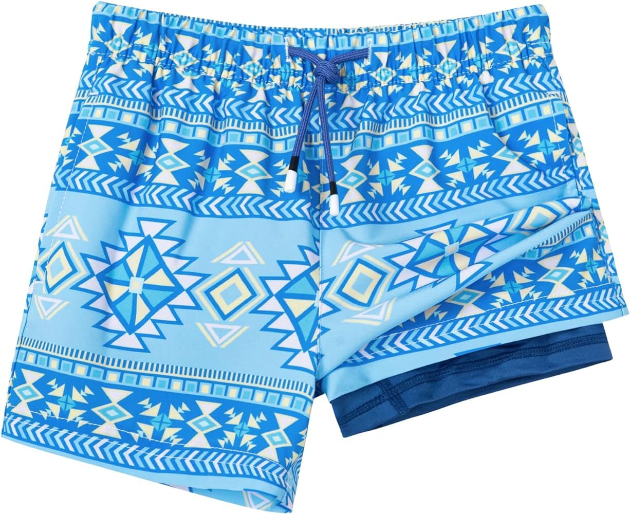SURF CUZ Boys Swim Trunks with Boxer Brief Liner Toddler Boy Stretch Swimsuit Shorts Quick Dry Sw... | Amazon (US)