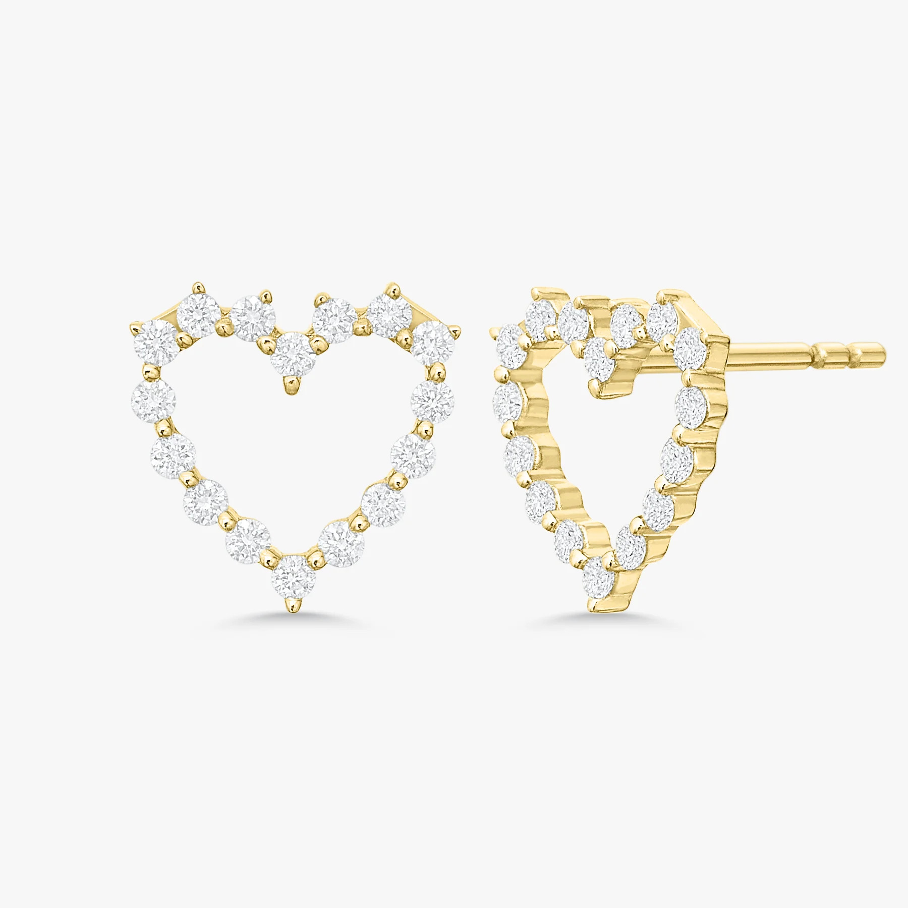 Mini Charlie Cloud® Diamond Heart Stud Earrings | RW Fine Jewelry