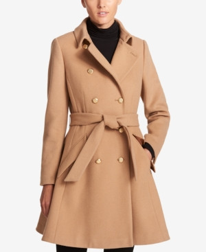 Dkny Double-Breasted Fit & Flare Peacoat | Macys (US)