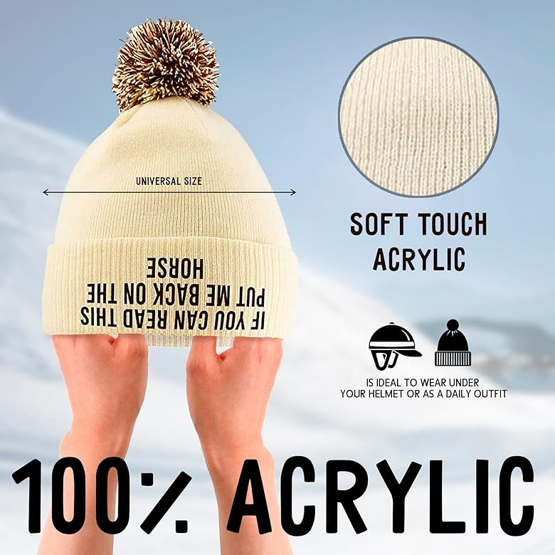 If You Can Read This Put Me Back On The Horse - Cute Bobble Beanie Hat for Horse Girl - Horse Rid... | Amazon (US)