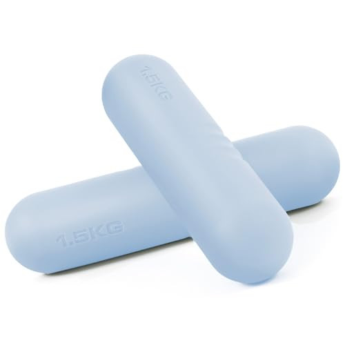 Egles Dumbbell Weight Bars for Women & Men, Set of 2 (3.3 LB | 6.6 LB Pair) -Hand Weights for Walking, Strength Training, Yoga, Pilates, Non-Slip Weights, Portable Strength Training, sky blue | Amazon (US)