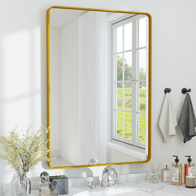 SCWF-GZ Espejo rectangular de longitud completa de 24 x 36 pulgadas, montado en la pared o contra... | Amazon (US)