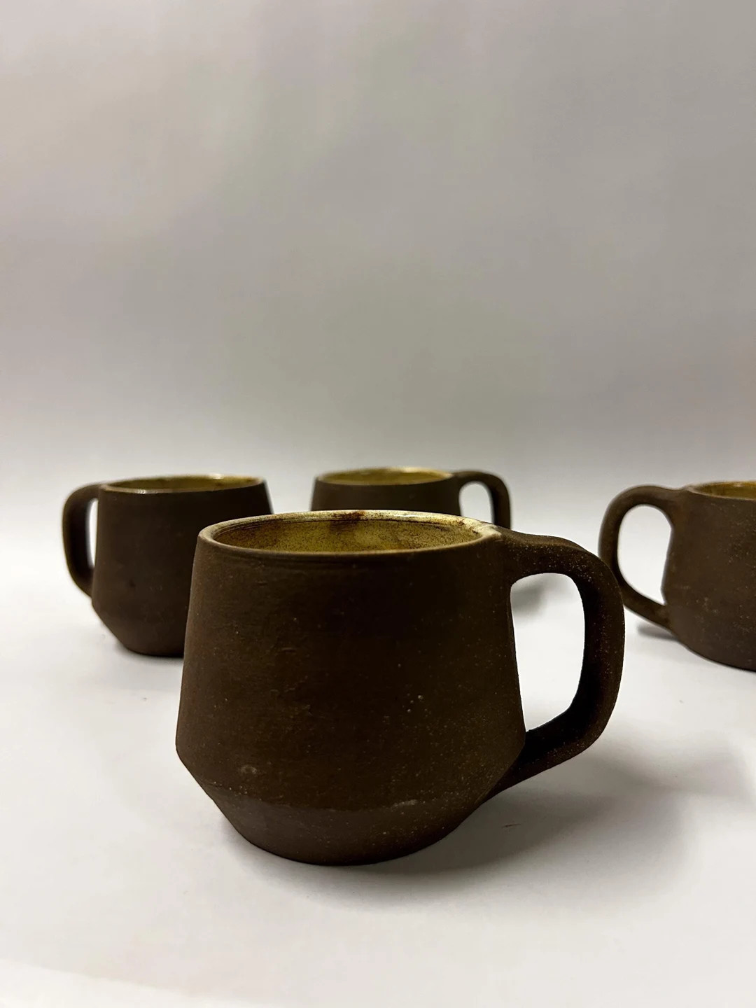 Hand Thrown Angular Mug - Black and Cream - Etsy | Etsy (US)