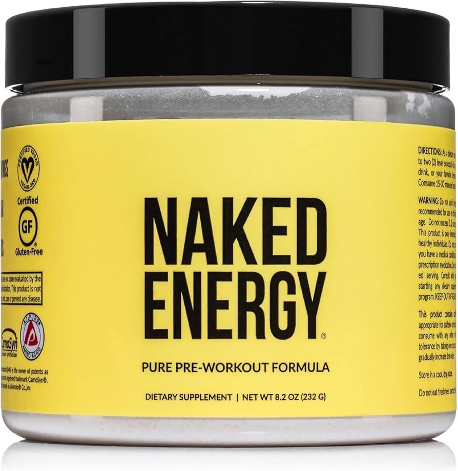 Naked Energy – Pure Pre Workout Powder for Men and Women, Vegan Friendly, Unflavored, No Added ... | Amazon (US)
