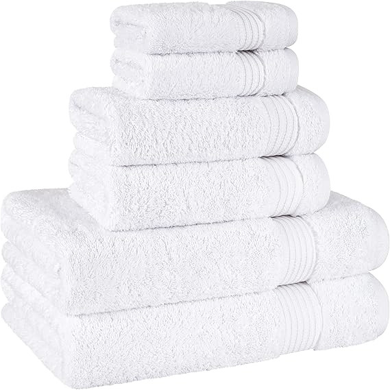 Cotton Paradise 6 Piece Towel Set, 100% Cotton Soft Absorbent Turkish Towels for Bathroom, 2 Bath... | Amazon (US)