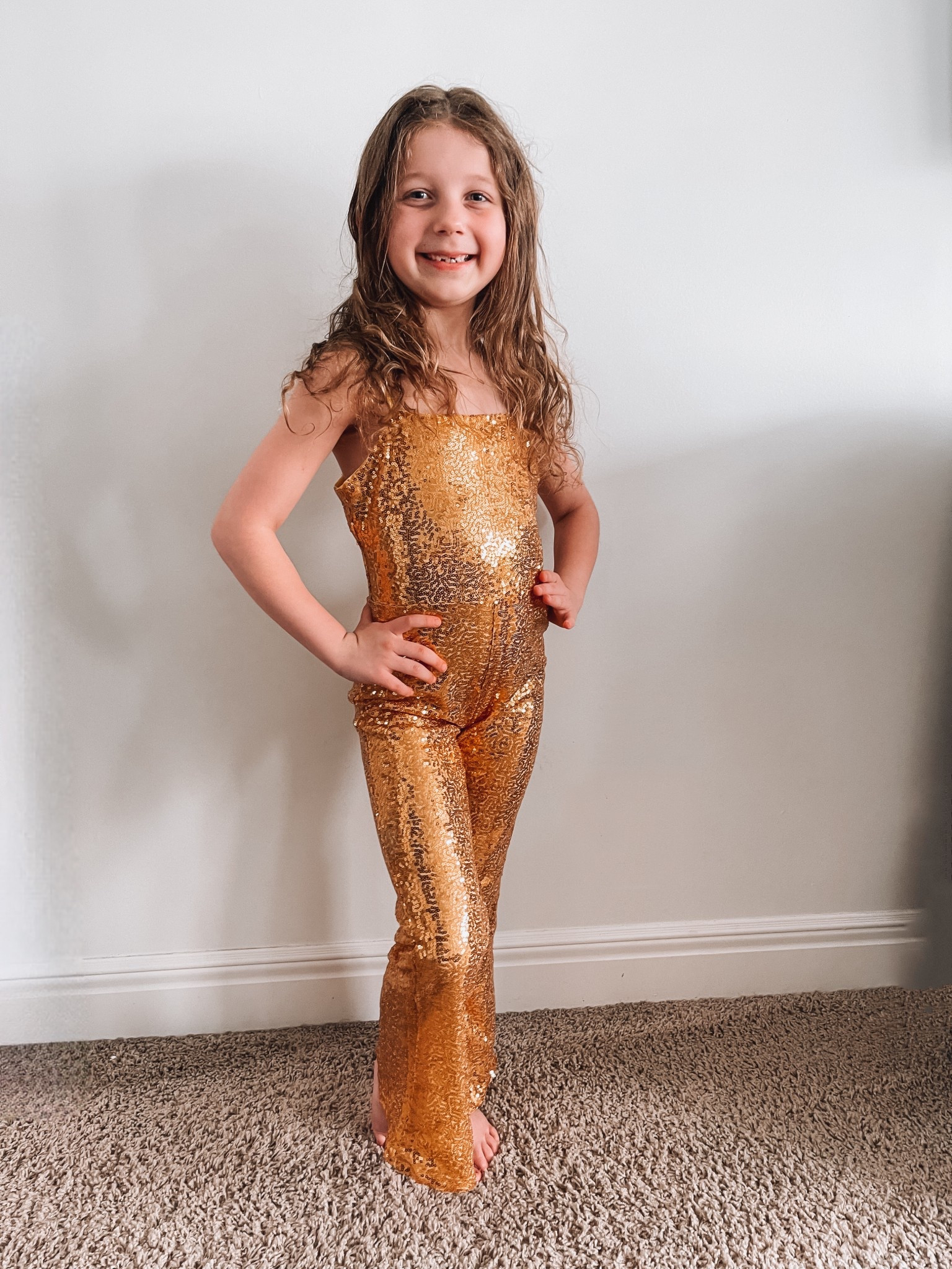 Disco Barbie jumpsuit gold sequin jumpsuit dance costume 70s costume retro dance costume 1970s disco dance throwback girls dance outfits bell bottoms 

#LTKKids #LTKFamily #LTKFestival