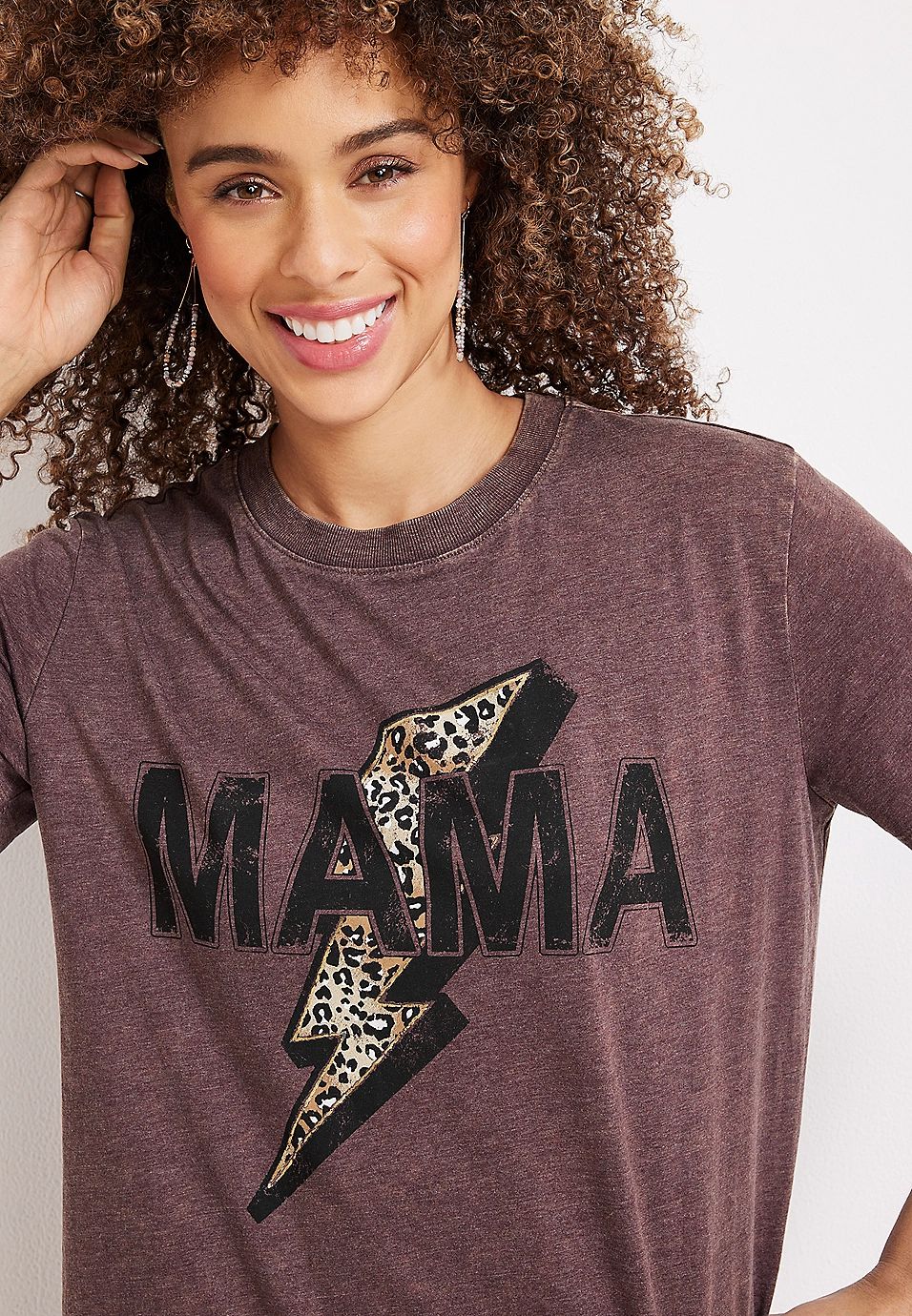 Mama Leopard Lighting Bolt Graphic Tee | Maurices