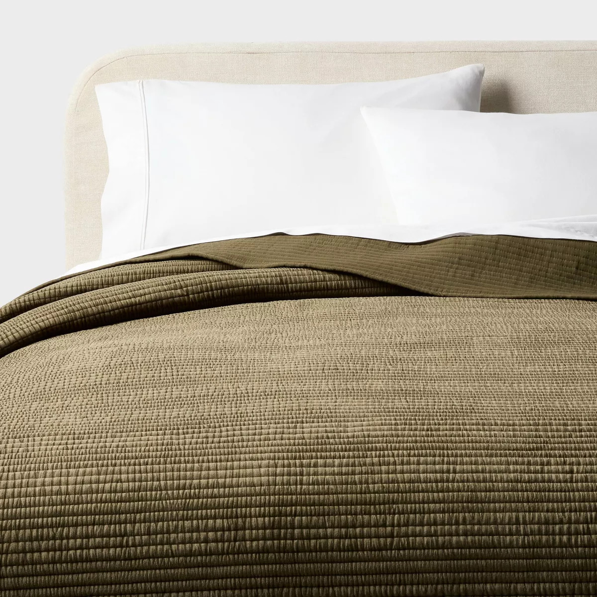 King Ruched Velvet Quilt Green - Threshold\u2122 | Target