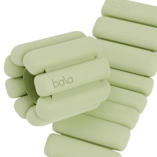 Bala Bangles Wrist & Ankle Weights for Women & Men (Sage) - 1 Pound Adjustable Silicone Weighted Bracelet Set for Gym, Yoga, Pilates, Cardio & Strength Training - Wearable Arm & Leg Workout Weights | Amazon (US)
