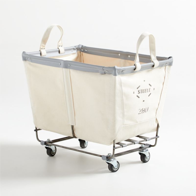 Steele Canvas 2-Bushel Rolling Laundry Hamper + Reviews | Crate & Barrel | Crate & Barrel
