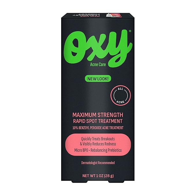 Oxy Rapid Acne Spot Treatment for Face & Body, Maximum Strength 10% Benzoyl Peroxide Blemish Crea... | Amazon (US)