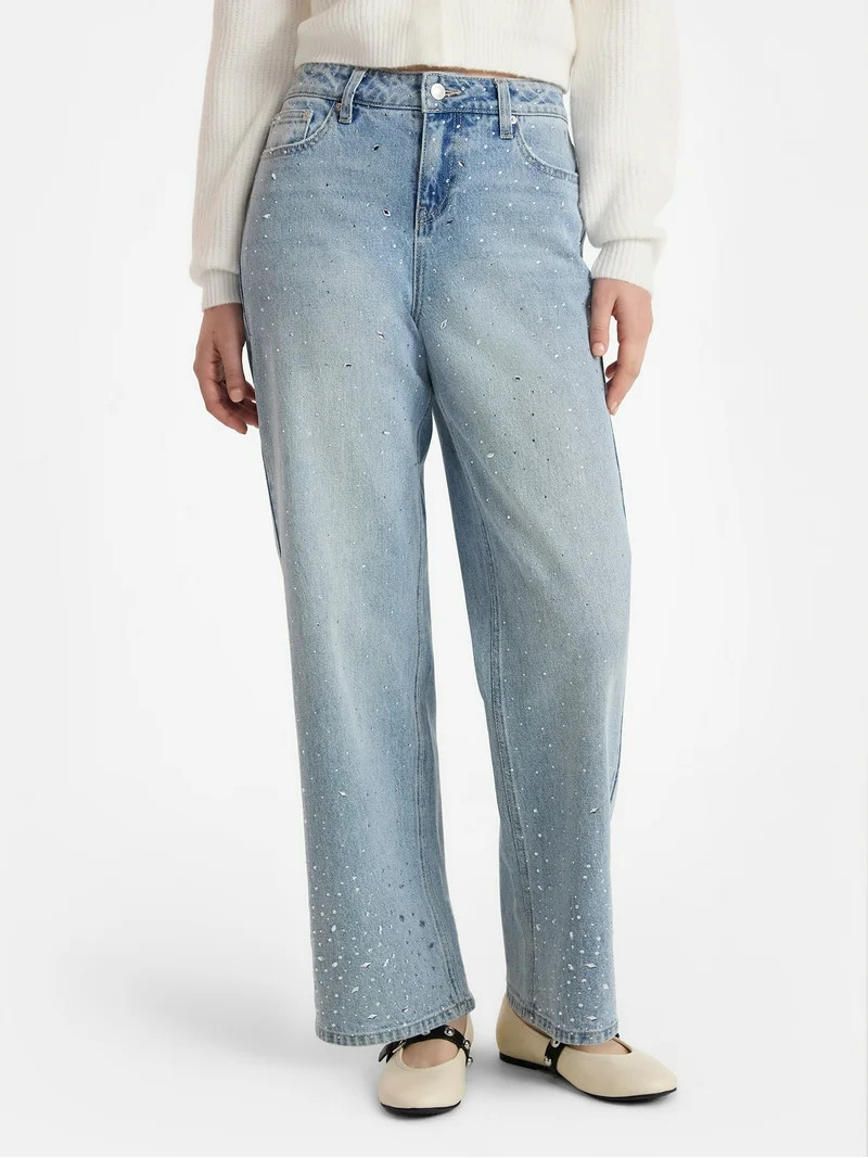 No Boundaries Embellished Jeans, 30'' Inseam, Women's | Walmart (US)
