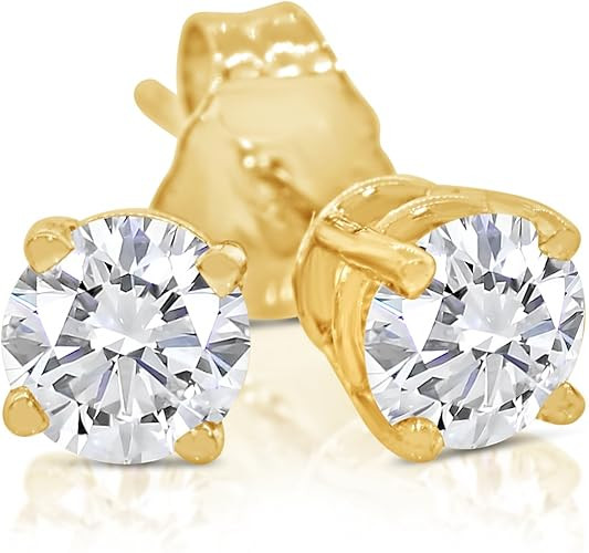 1/2 Carat TW Round Diamond Stud Earring 14k White Golld or Yellow Gold (J-K, I2-I3) | Amazon (US)