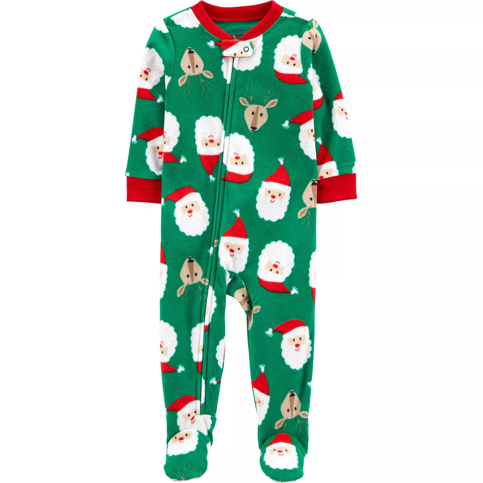Baby Boy Carter's 1-Piece Santa Fleece Pajamas, Infant Boy's, Size: 24 Months, Green Santa | Kohl's