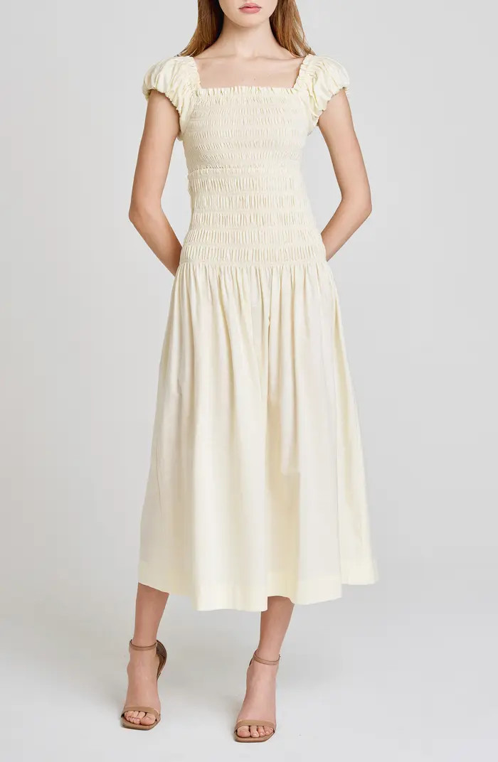 WAYF Cassidy Smock Bodice Midi Sundress | Nordstrom | Nordstrom