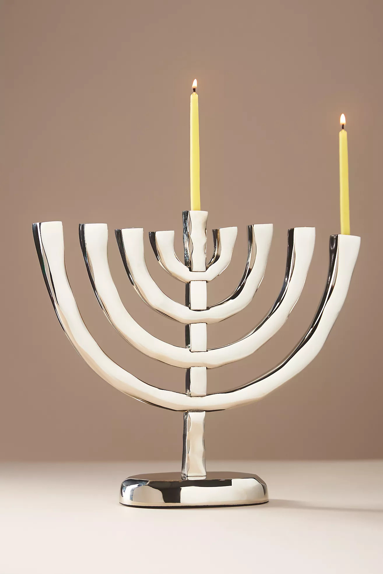 Silver Metal Menorah | Anthropologie (US)