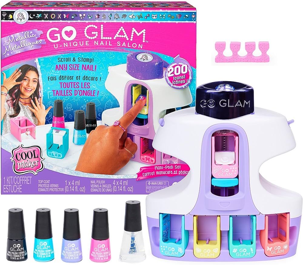 Cool Maker, GO Glam U-nique Metallic Nail Salon with 200 Icons and Designs, 4 Polishes, Stamper &... | Amazon (US)