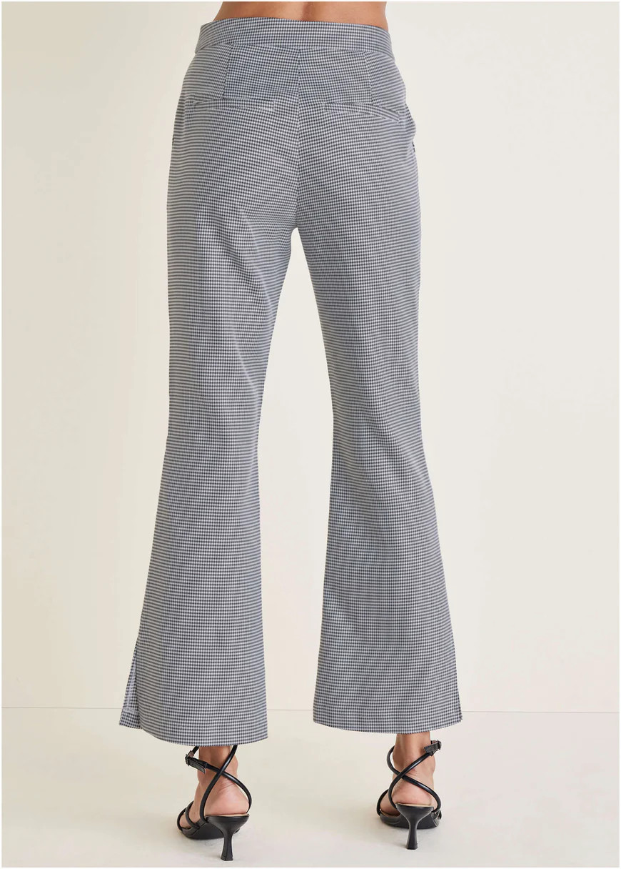 Houndstooth Kick Flare Pant - Black Combo | VENUS