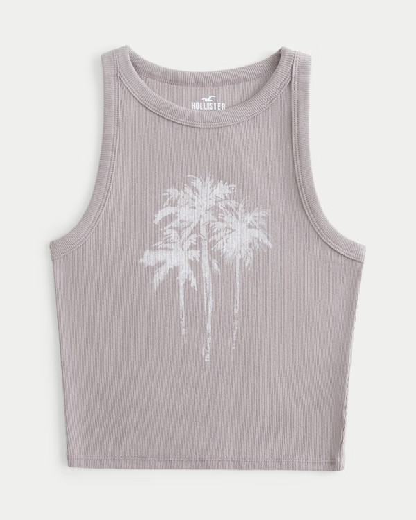 Ribbed Palm Tree Graphic Tank | Hollister (US)