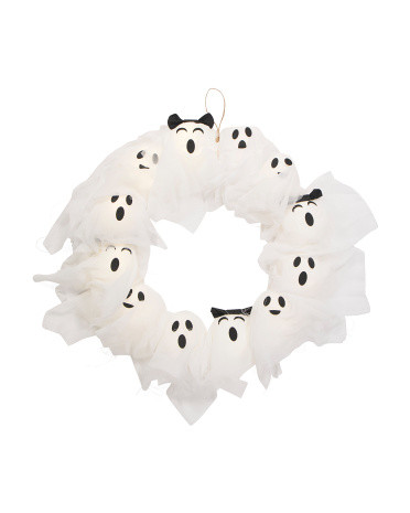 Led Gauze Ghosts Wreath | TJ Maxx