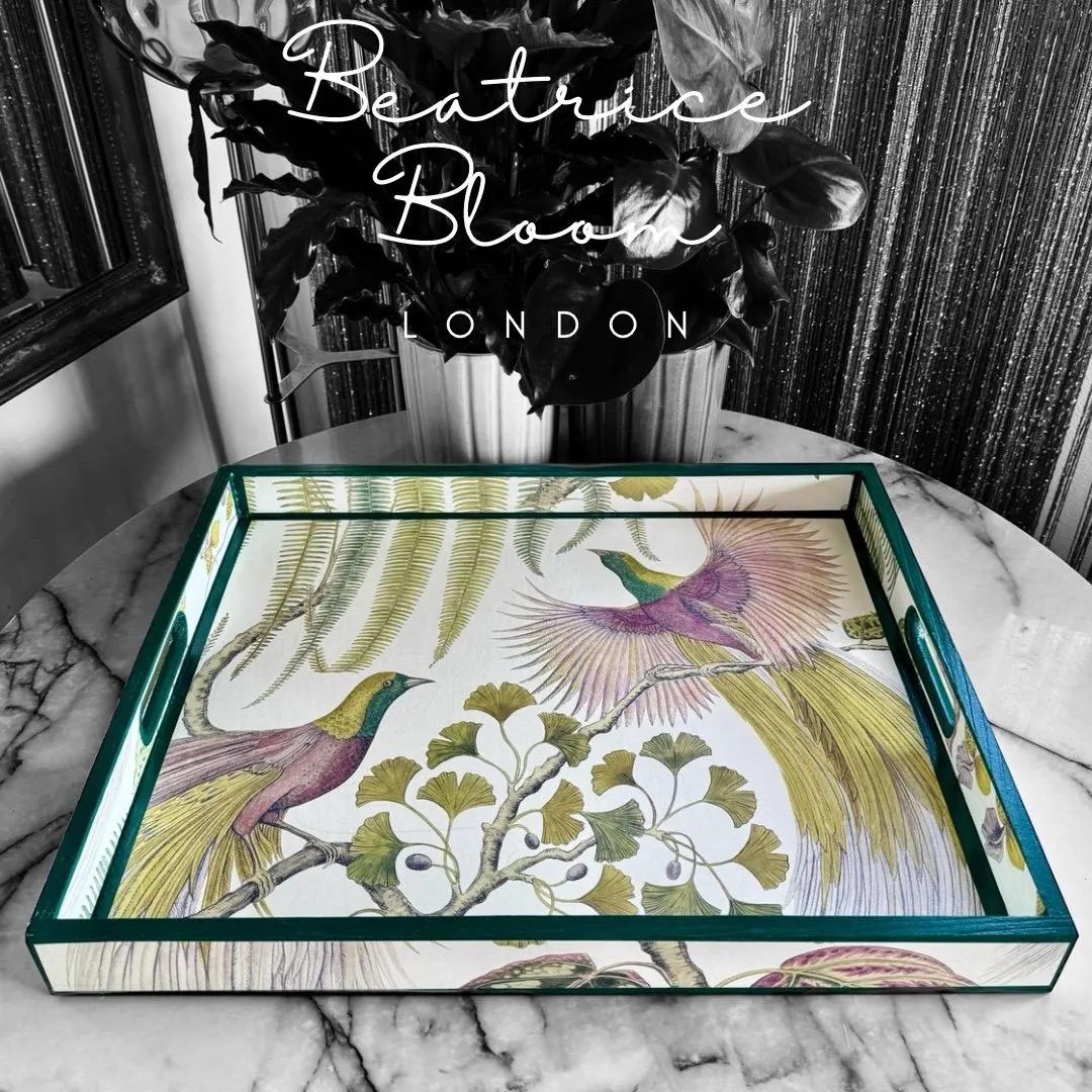 Kew Bird of Paradise Ottoman Tray,footstool Tray,coffee Table Tray,green,lilac,available in 5 X S... | Etsy (US)