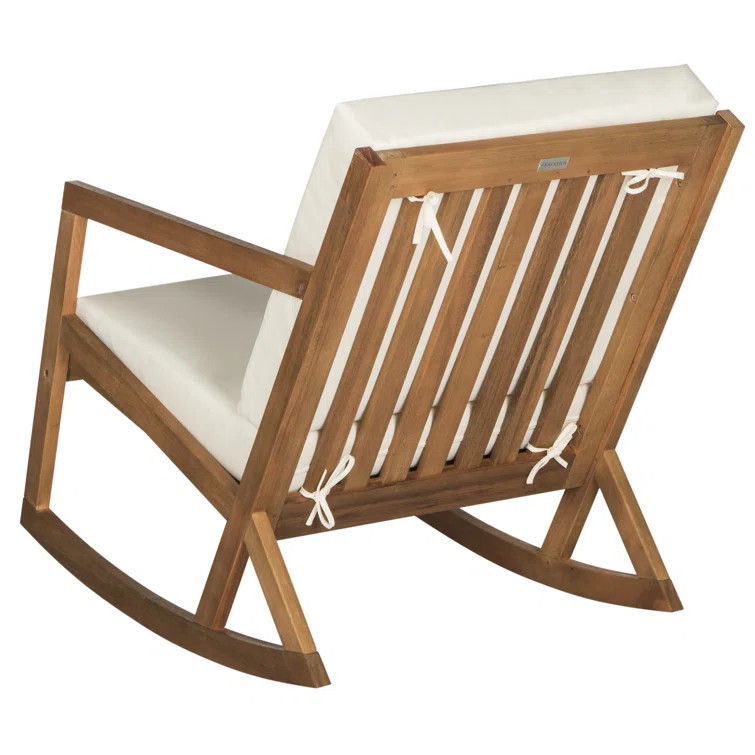 Outdoor Rocking Solid Wood Chair with Cushions | Wayfair North America