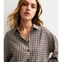 Women's Brown Check Print Long Sleeve Shirt New Look | New Look (UK)