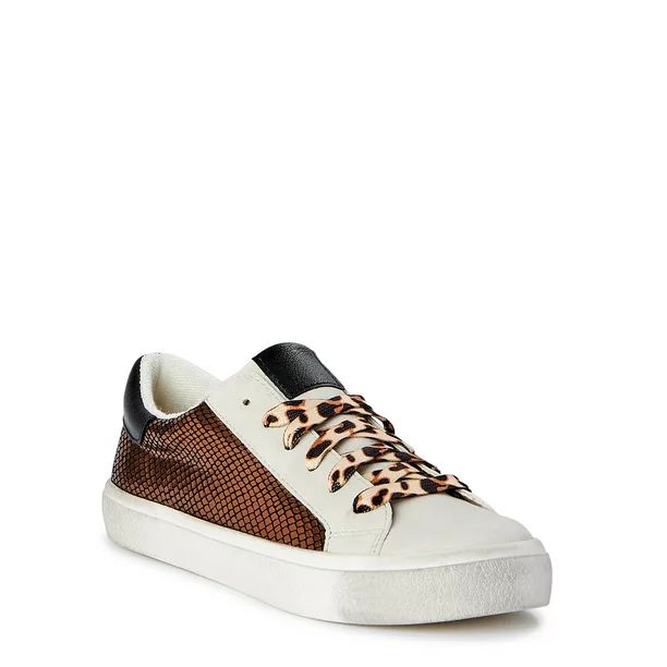 Scoop Women's Metallic Snake-Embossed Sneakers - Walmart.com | Walmart (US)