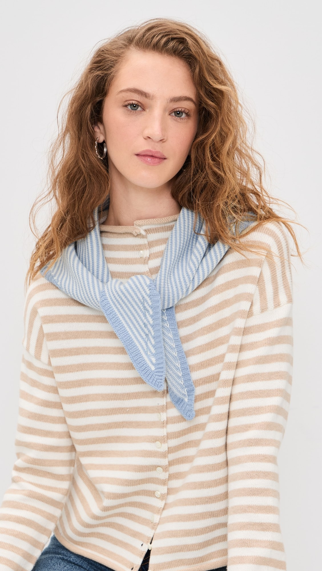 The Stripe Knitted Triangle Scarf | Shopbop