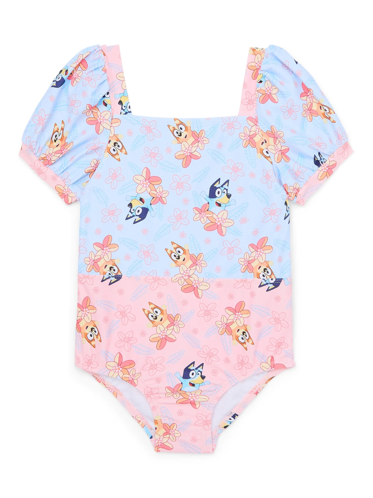 Character Toddler Girl Puff- Sleeve One- Piece Swimsuit, Sizes 12M-5T - Walmart.com | Walmart (US)