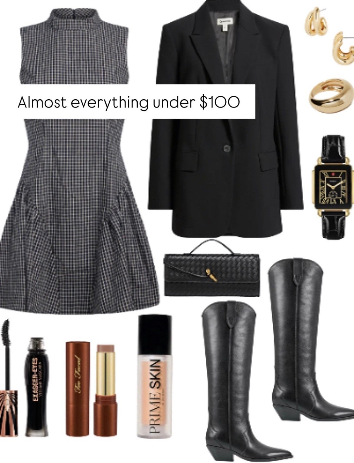 Black blazer 
Dress
Western boots 
Knee high boots 

#LTKFindsUnder100 #LTKShoeCrush #LTKSeasonal
