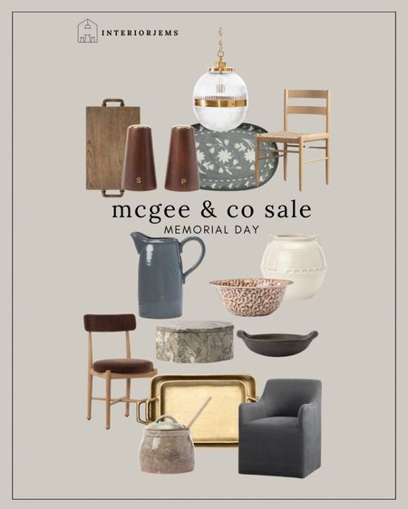 McGee and Co, kitchen, accessories and furniture on sale, dining chair, brown, velvet, dining chair, cutting board, decorative bowl, brass set of trays, dining and chair, poster, dining chair, picture, platter, memorial day sales up to 25% off site wide

#LTKSaleAlert #LTKHome #LTKStyleTip