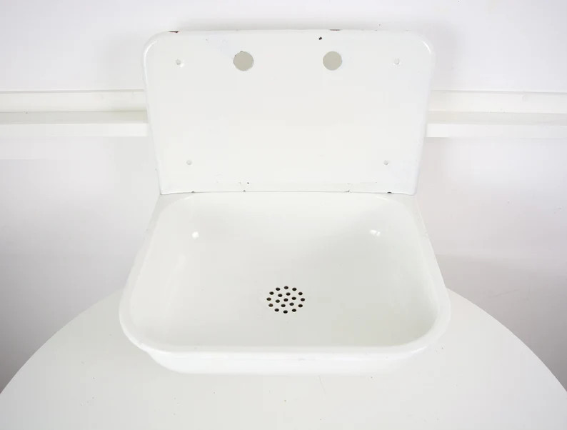 Vintage white enamel sink. Retro metal farmhouse sink. White shabby chic enamel sink. Antique met... | Etsy (CAD)