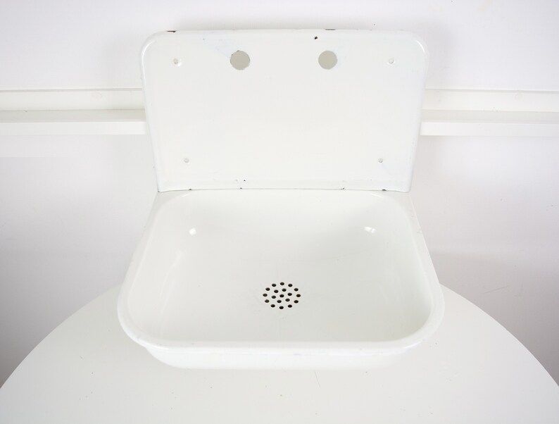 Vintage white enamel sink. Retro metal farmhouse sink. White shabby chic enamel sink. Antique met... | Etsy (CAD)