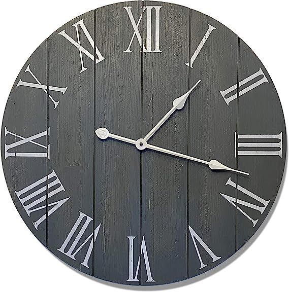 24" Large Farmhouse Wall Clock - Rustic Farmhouse Clock - Wood Farmhouse Clock - Rustic Vintage D... | Amazon (US)