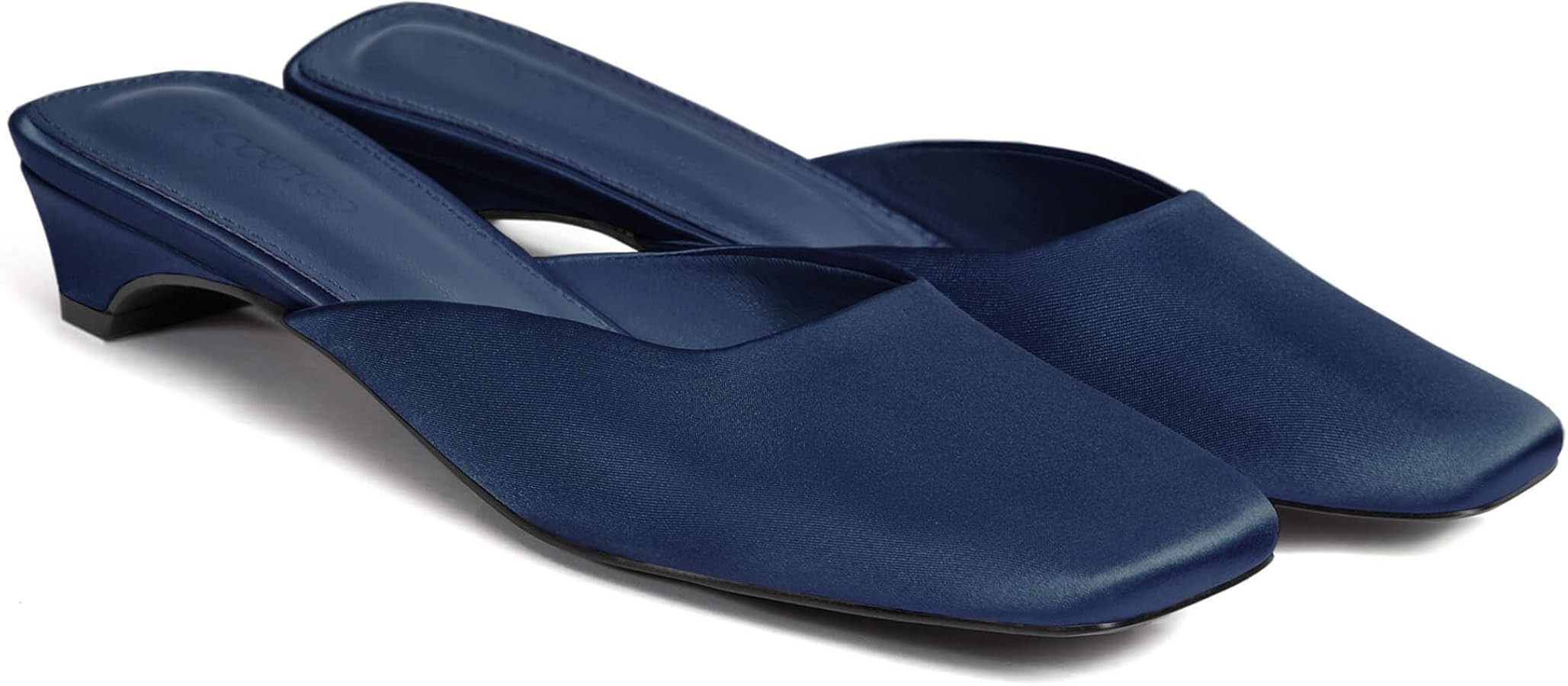 Coutgo Women's Mules Low Kitten Heel Closed Square Toe Slip On Backless Dress Shoes,Size Fits Lar... | Amazon (US)